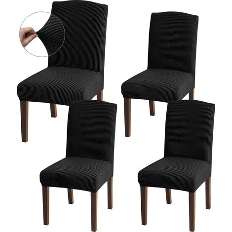 Set di coprisedie - Coprisedie - Set da 4 pezzi - Elastico - Dritto - Coprisedia da pranzo - Protezione per sedia - Coprisedia elastico - Universale - Coprisedia da ufficio - Coprisedie - Adatto per s