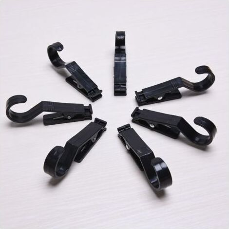 8 pièces Crochet Lumineux pour Toile de Tente Extérieure, Crochets en S, Crochets pour Toile de Tente, pour Lumières de Fête Suspendues, Crochets Multifonctionnels, Noir,11230mm (1/4)