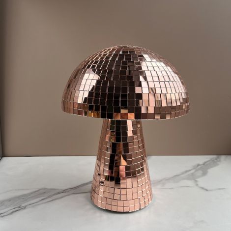 Sphère disco champignon rétro pour fêtes, miroir décoratif de table, décoration artistique maison, ornement de bar, boule à facettes originale en forme de champignon, accessoire festif pour ambiance r