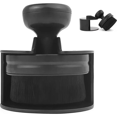 Cepillo de nailon para detalles de automóviles, cepillo para limpiar neumáticos con soporte, para rejillas de ventilación y embellecedores del salpicadero (negro). (1/5)