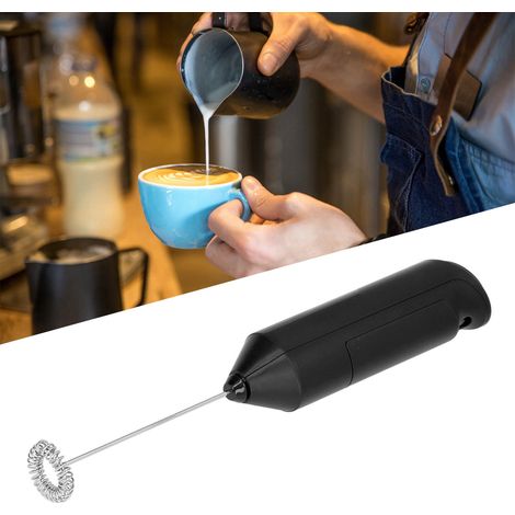 Mini mousseur à lait électrique portable sans fil, noir avec support (1/5)