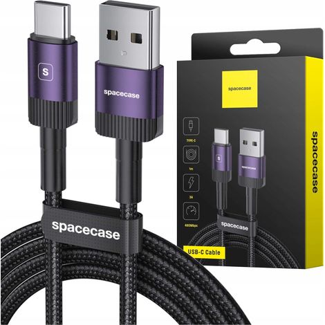 Spacecase USB-C-Kabel 1 m 3 A lila (1/5)