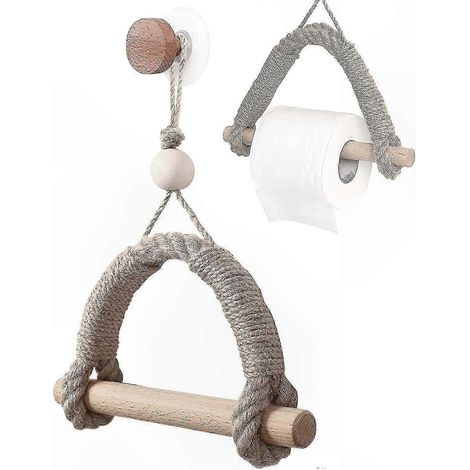 Vintage-Wand-Toilettenpapierrollenhalter mit Handtuchhalter, bohrfreies Design, Badezimmerdekoration, Antik-Finish, Einzelset, einfache Montage. (1/2)