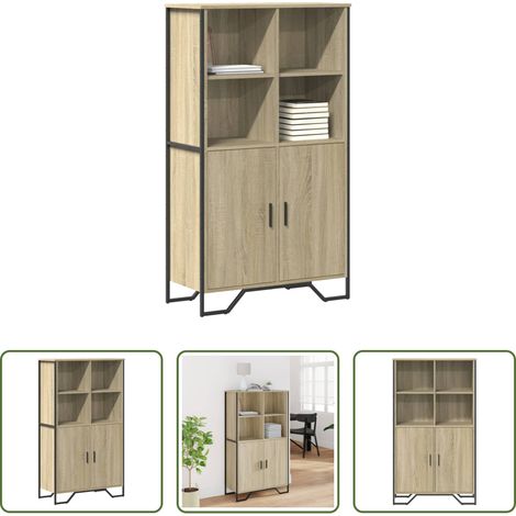 Meuble de rangement - Buffet haut chêne sonoma 79,5x35,5x137,5 cm bois d'ingénierie (1/5)