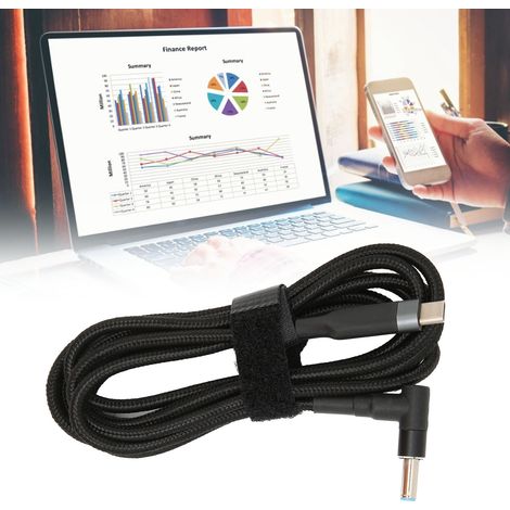 Câble d'alimentation USB-C vers DC 4.5x3.0mm pour PC portable HP - 1 mètre (1/5)
