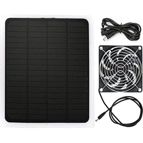 Ventilador solar impermeable de 10 W, extractor de aire para exteriores, ideal para invernaderos, gallineros y recintos para mascotas.