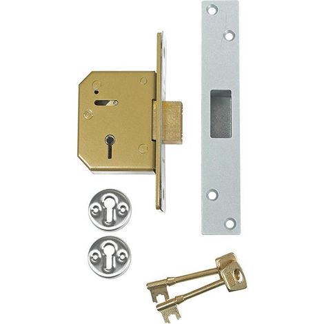 UNION V-3G115-SC-67 3G115 C Series 5 Lever Deadlock 67mm 2.5in Satin Chrome UNNV3G115C67