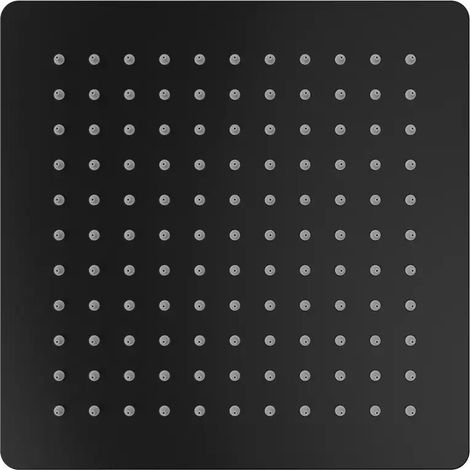 Pomme de douche carrée ultra fine 30 x 30 cm orientable noir mat (1/4)