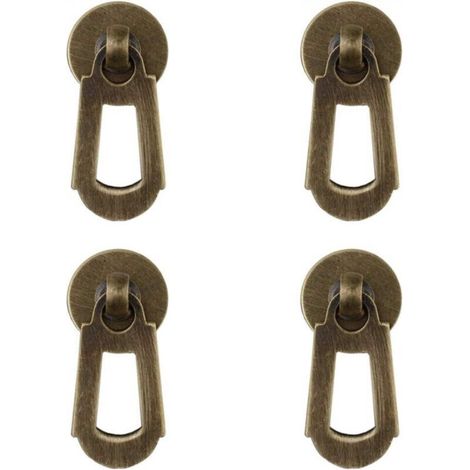 Set di 4 piccole maniglie in stile cinese per cassetti, finestre, portagioie e ante di armadi.