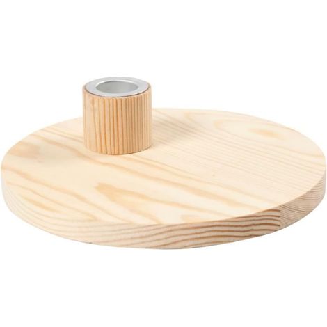 Bougeoir en bois - 16 x 4 cm - Bois massif - Intérieur - Objet décoratif