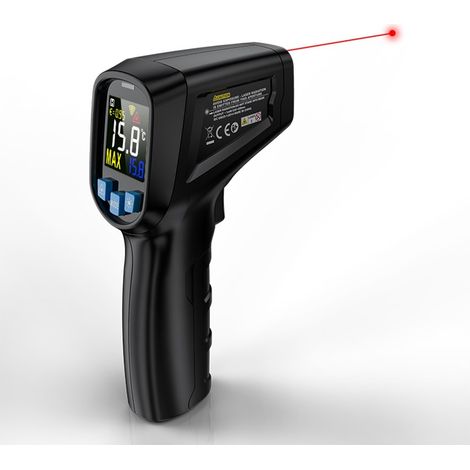 Thermomètre infrarouge portatif MESTEK IR03A, -58752℉, testeur de température laser numérique industriel sans contact avec écran LCD (1/5)
