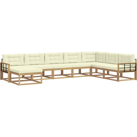 Outdoor Sofa Set 8 pcs White and Cream vidaXL (1/5)