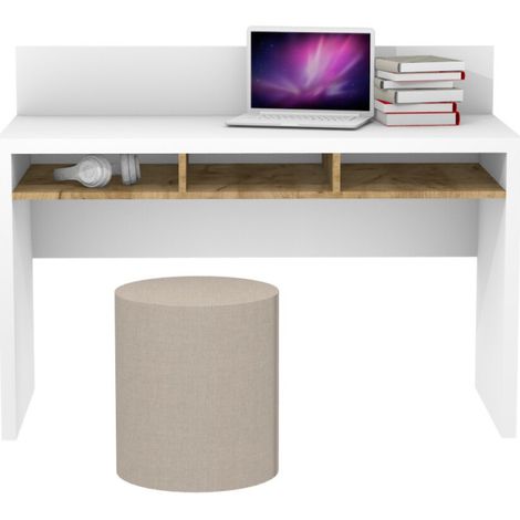 Scrivania angolo studio design moderno - L'angolo studio perfetto per la tua casa - Bianco e Quercia