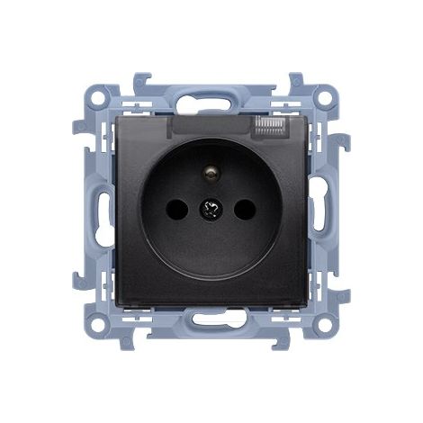 Enchufe S10 CGZ1BC.01/49A con toma de tierra, tapa transparente IP44