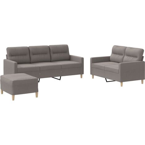 Maison Exclusive - Set di Divani 3 pz con Cuscini Tortora in Tessuto