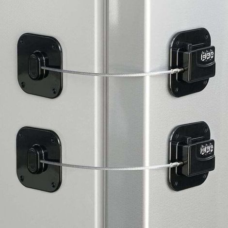 Vakuum-Verrous pour armoires, verrous robustes pour réfrigérateurs, verrous à combinaison pour tiroirs, sûrs et fiables, faciles à installer, sans clé (Noir - Lot de 2) (1/4)