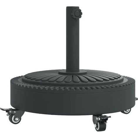 Base de parasol à roulettes, adaptée aux tiges de parasol d'un diamètre de 38/48 mm, pesant 27 kg, ronde. (1/5)