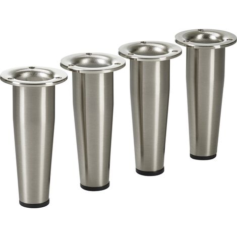 SOTECH Möbelfuß FOX-TROT höhenverstellbar um max. 12 mm Höhe 150 mm Edelstahloptik, 4 Stück (1/5)