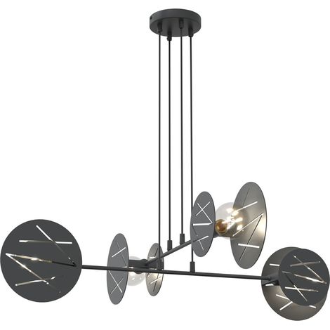 Suspension noire design disques verticaux 4xE27 Emibig (1/5)