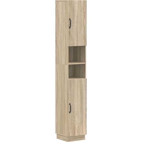 Bathroom Cabinet with Open Shelf HOORN Sonoma Oak vidaXL (1/5)