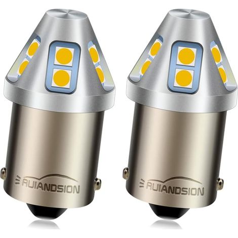 2 Pack 1156 LED Bulbs Warm White 6-30V BA15S 7506 LED Bulb 6V 12V 24V Backup Tail Light for Cars Motorcycles Non-Polarity (1/5)
