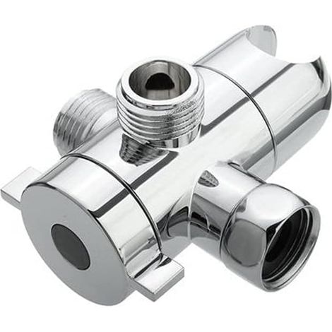 Multifunktionaler 3-Wege-Duschhalter, wassersparender Wasserspender, Wandhalterung aus poliertem Silberchrom, 2er-Set