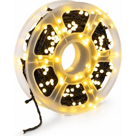 Guirlande Lumineuse LED Blanc Chaud, 240 LED Rondes Dépolies, 8 Modes, Étanche, Branchement 220 V (1/5)