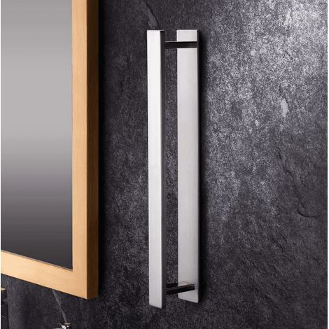 Porte-serviettes salle de bain porte-serviettes invité sans poinçon 40 cm porte-serviettes auto-adhésif en acier inoxydable (1/4)