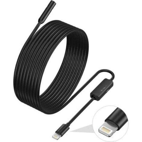 pair Endoscopio per iPhone, telecamera di ispezione ILIHOME con obiettivo da 5,5 mm per, boroscopio con cavo semirigido da 3,5 metri, IP68 impermeabile (1/4)