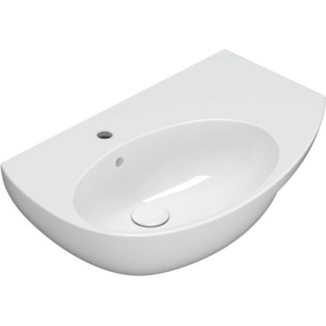 Lavabo suspendu en céramique 70x45 cm gauche Globo Mode ME070SBI  Blanc - Céramique