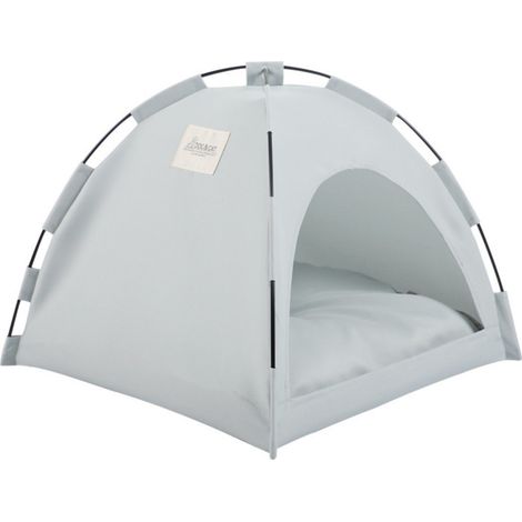Tente d'été pour animaux de compagnie, grise, taille L, abri portable, pliable et respirant pour petits chiens et chats, extérieur, gris-L