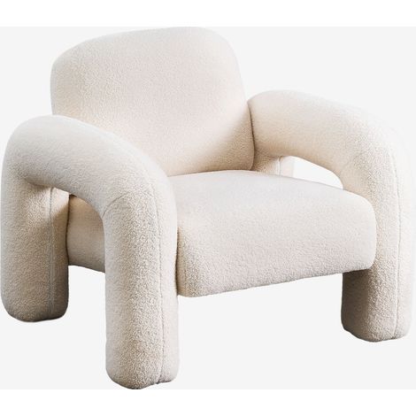 Sklum – Fauteuil relax en peau de mouton – Design minimaliste – Rembourrage haute densité 24 kg/m³ – Dimensions 75x90x81 cm – Crampons antidérapants