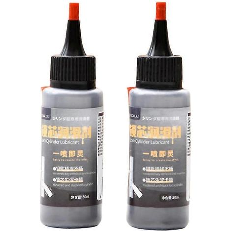 2 flacons de 50 ml de lubrifiant graphite pour serrures de porte, lubrification longue durée (1/5)
