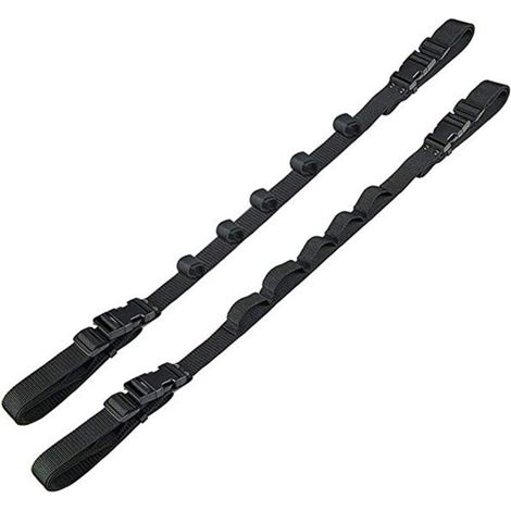 Juego de 2 soportes para cañas de pescar para coche, estante de almacenamiento para 5 cañas de pescar con correas y hebillas ajustables, compatible con camiones, SUV, camionetas y furgonetas. (1/5)