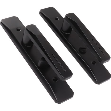 Poignées de porte rectangulaires verrouillables, poignées de porte réversibles pour salle de bain, chambres et bureaux (noir) (1/5)