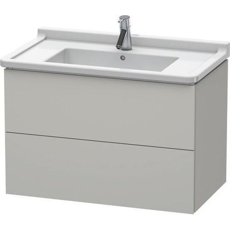 Meuble vasque L-CUBE 820x469mm 2 tiroirs blanc mat ES Ah centre