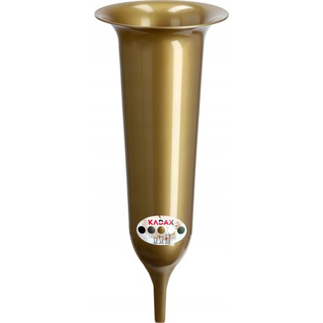 KADAX Grabvase, Blumenvase, Kunststoff-Vase, 12 cm, mit Erdspieß, gold