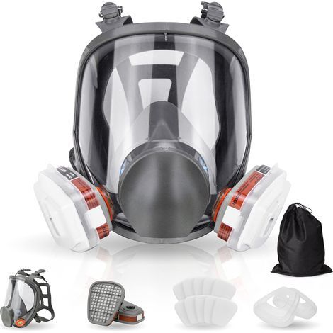 Freosen – Masque respiratoire intégral réutilisable – Filtration au charbon actif – Protection contre poussières et gaz – Conception ergonomique et légère (1/5)