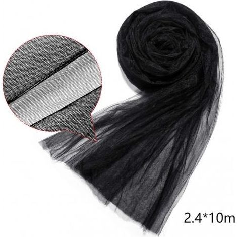 (2,4 m x 10 m, noir) Filet anti-insectes Insectes Moustiques Mouches Oiseaux Chasse Barrière Protection des plantes Filet de jardin (1/4)