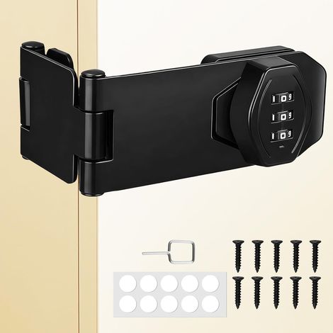 Serrure à Code 3 Chiffres, Loquet Porte 90°/180° pour Placard et Meuble (1/5)
