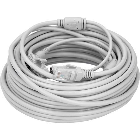 Câble Ethernet portable 2 en 1, cordon d'alimentation pour caméra IP, système de vidéosurveillance NVR, 15 m/49,2 pieds (1/5)