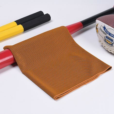 Serviette Rafraîchissante Yoga et Fitness - Effet Gland Froid Été, Serviette Glacée Orange Foncé Bicolore (30x100 cm, Lot de 3)-lsw-Karteo