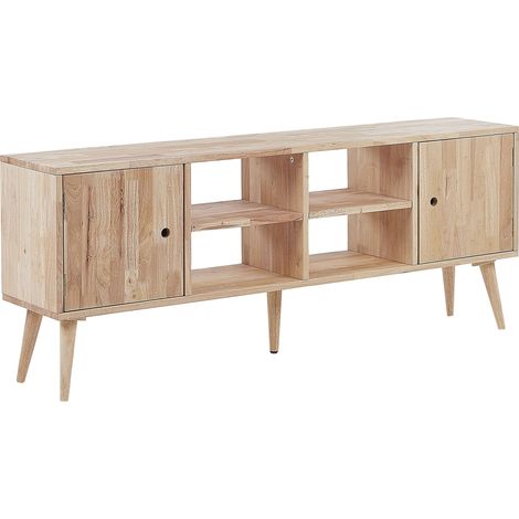 Mobile tv in legno di caucciù 2 porte 4 ripiani retrò scandinavo soggiorno como credenza Chandler (1/5)