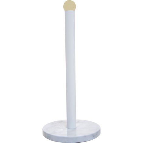 Interiors By Premier Practical Design White Marble Effect Kitchen Roll Holder, Stylish Kitchen Roll Holder, One Handed Use Holder (1/4)