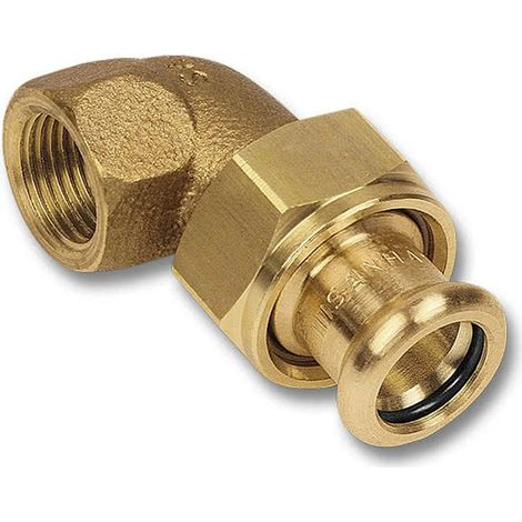 Coude union laiton à sertir 8096G Ø18 taraudé femelle 3/4" chauffage et sanitaire - THERMADOR 8096G1820 (1/2)