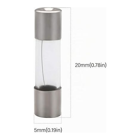 5x 20mm AGC Portes-fusible en Ligne Type à vis Inline avec Fil 22 AWG + 5x 20mm fusibles en Verre Coup Rapides (0.2A 0.5A 1A 2A 3A 5A 6A 8A 10A 15A) (1/4)