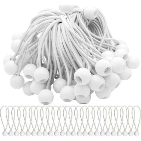 Lot de 50 Tendeurs élastiques - Avec boules - Pour chapiteaux, tentes, bannières et bâches (1/5)