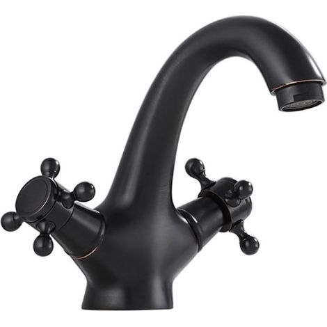 Robinet pour vasque, laiton, noir, pour vasque et sanitaires (1/3)
