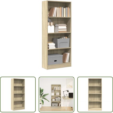 Holzregal - Bücherregal Sonoma-Eiche 60x24x143 cm Holzwerkstoff (1/5)