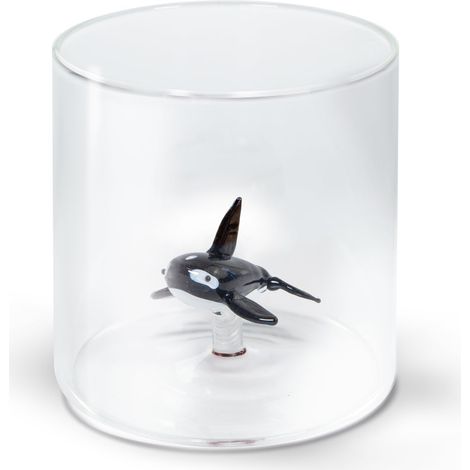 WD LifeStyle Bicchiere Vetro Borosilicato Cc 250 ml Decoro Orca